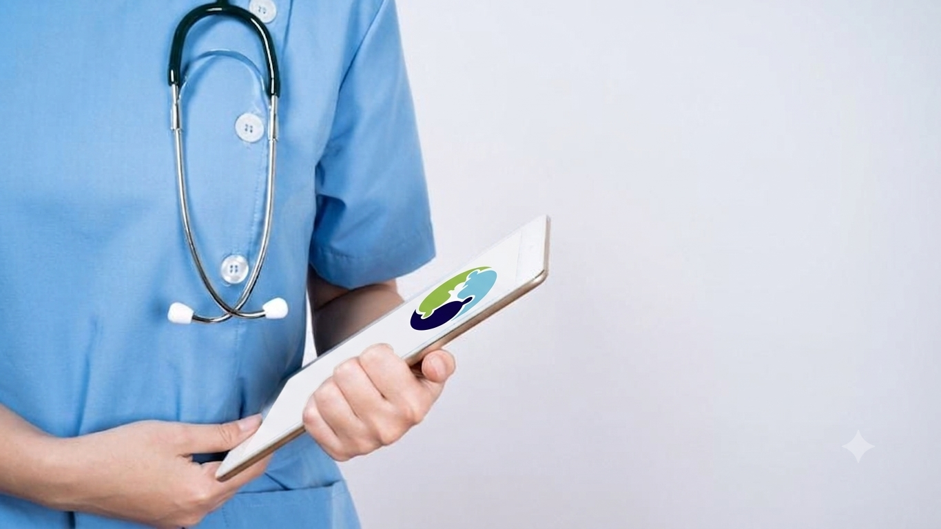Profesional de enfermería realizando curación y administración de medicamentos en domicilio.