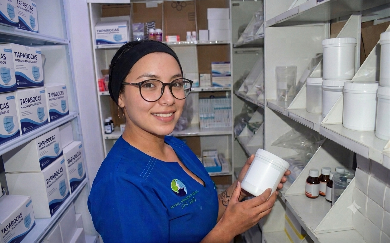 Farmacéutico asesorando al paciente sobre adherencia terapéutica y uso correcto de medicamentos.